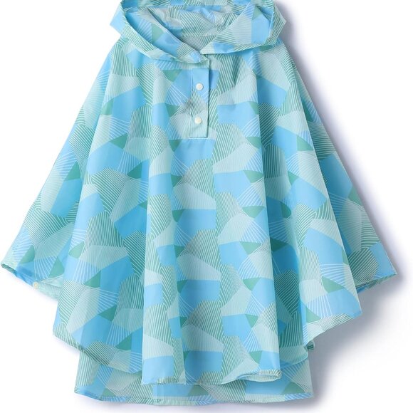 Kids Rain Poncho Hooded Jacket Rain Coat - Picture 1 of 6